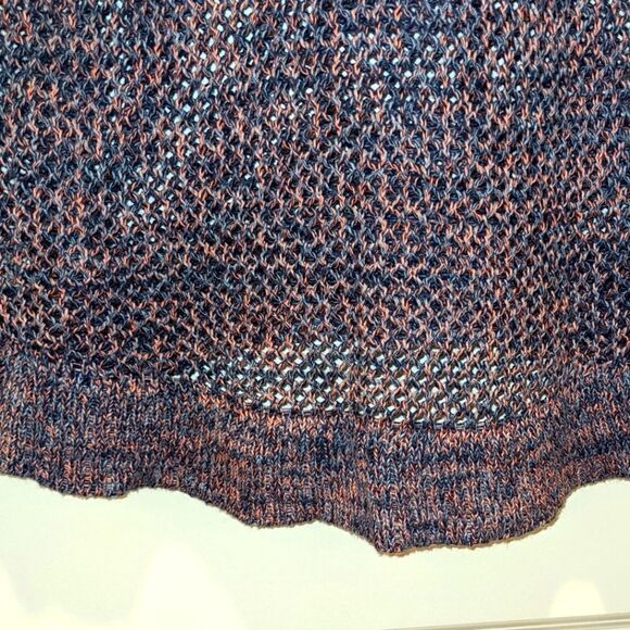 $5 Item American Eagle Outfitters S Open Knit Blue Purple and Neon Coral Sweater - Picture 5 of 8